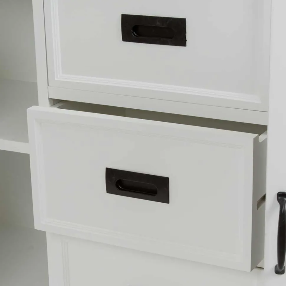 Landhaus Buffetschrank in Weiß & Graubraun - Bleaks