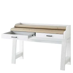 Landhaus Computertisch in Weiß & Eiche - Mehady