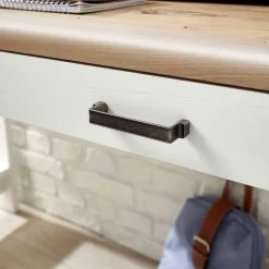 Landhaus Computertisch in Weiß & Eiche - Mehady