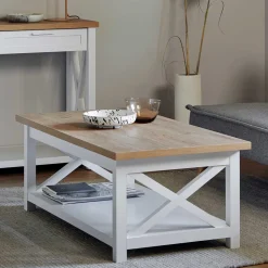 Landhaus Couchtisch mit Ablagboden - Ristina