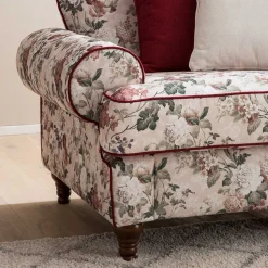 Landhaus Dreisitzer Sofa mit Blumen - Baonga