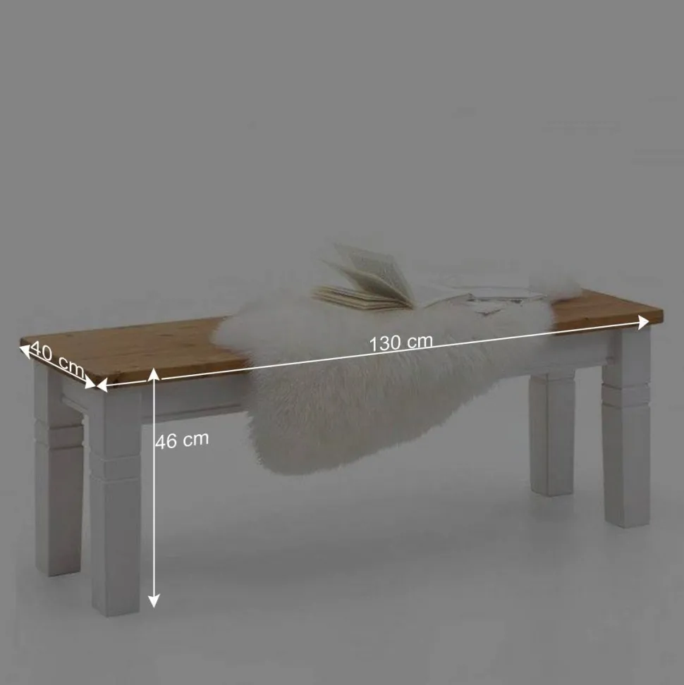 Landhaus Essgruppe Sibiuta in Weiß Kiefer massiv (vierteilig)