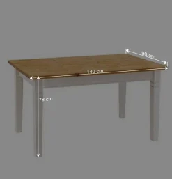 Landhaus Essgruppe Sibiuta in Weiß Kiefer massiv (vierteilig)