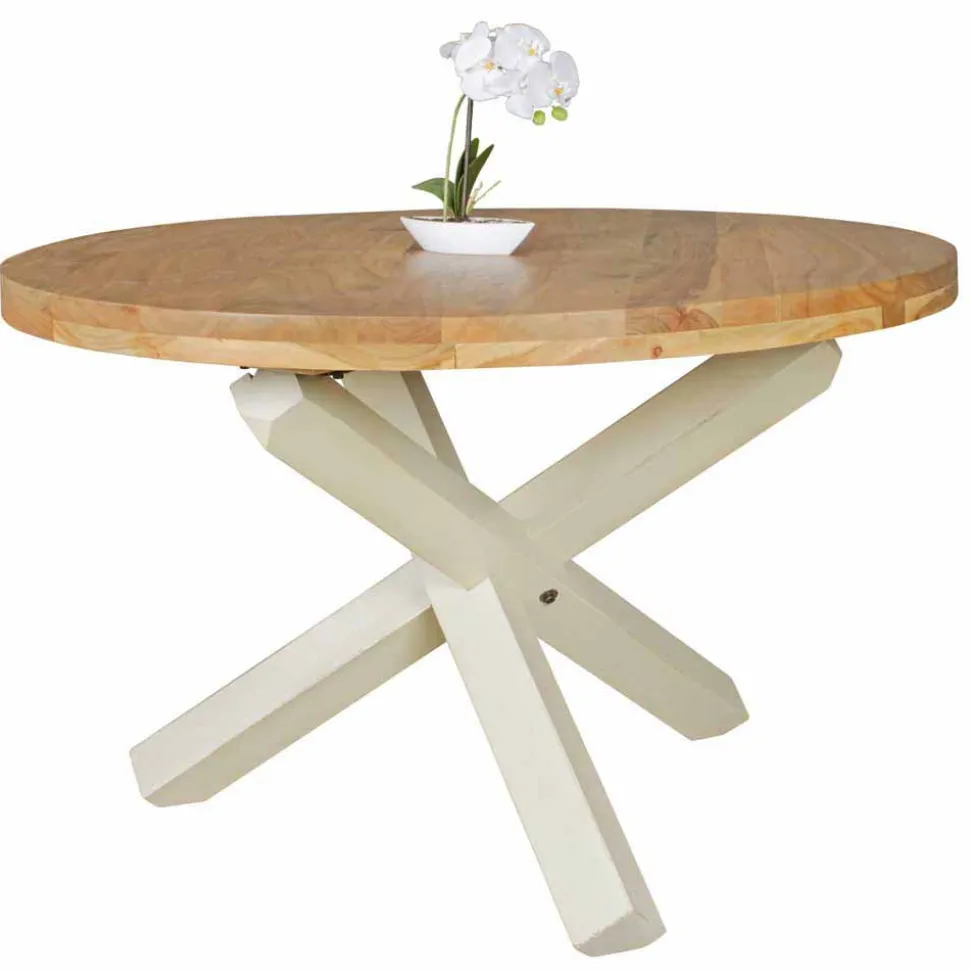 Landhaus Esstisch Drolivio mit Tischplatte rund