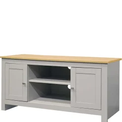 Landhaus Fernseher Unterschrank in Grau & Eiche - Poliesti