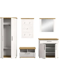 Landhaus Flur Möbelset komplett - Tocella (fünfteilig)