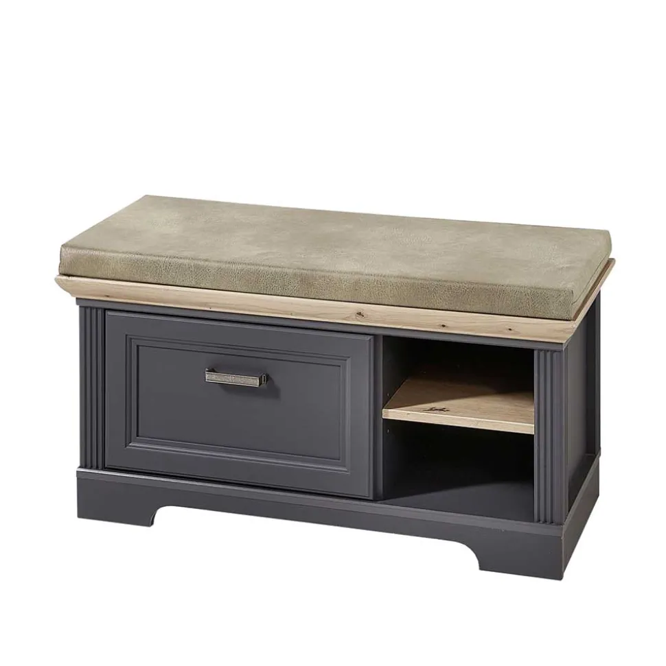 Landhaus Flurbank mit Kissen 93x49x41 cm - Thumbs