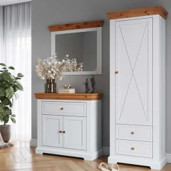 Landhaus Flurmöbel Set aus Kiefer - Saluts (dreiteilig)