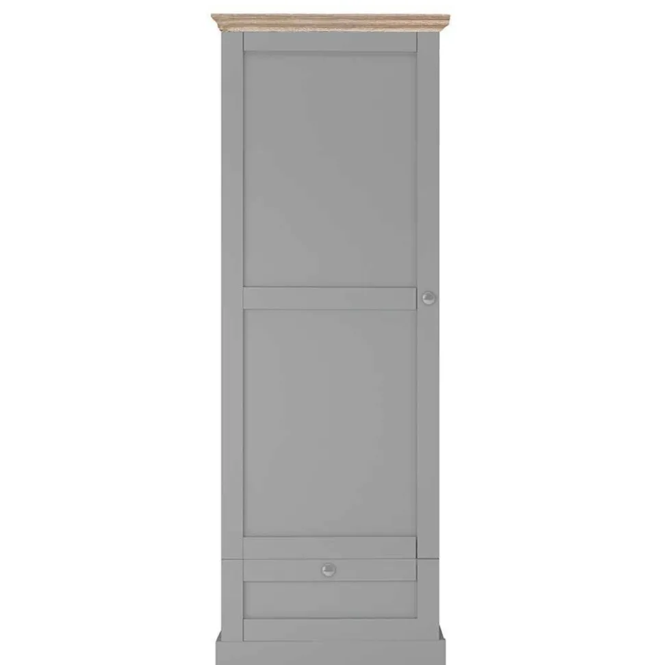 Landhaus Flurschrank in Grau mit Eiche - Rino