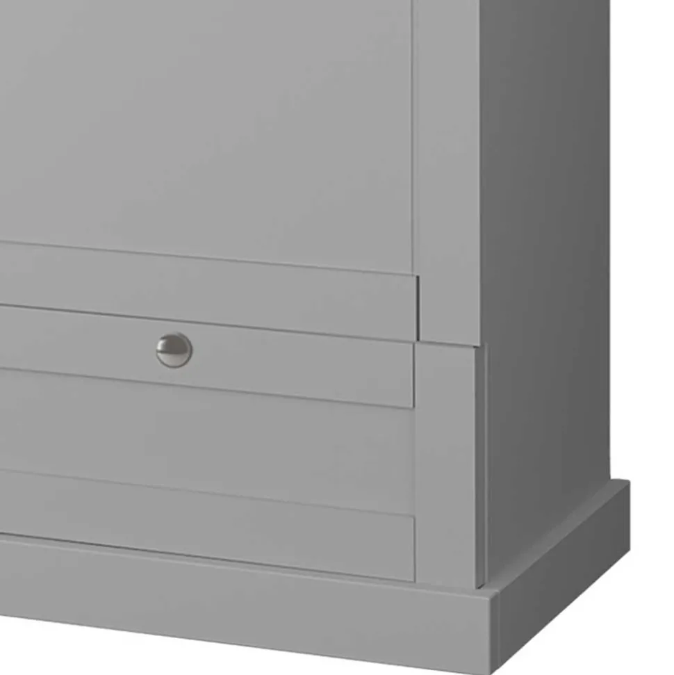 Landhaus Flurschrank in Grau mit Eiche - Rino