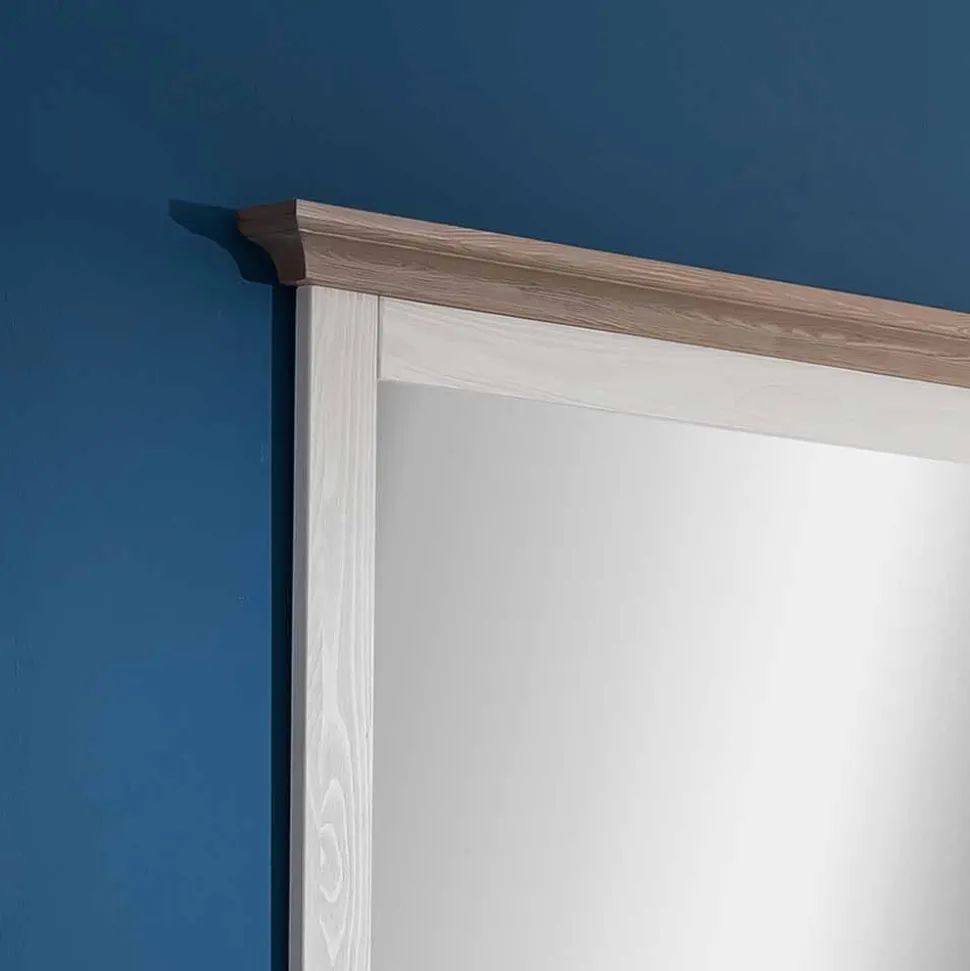 Landhaus Flurspiegel Izarella in Weiß und Taupe