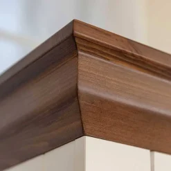 Landhaus Garderobenschrank in Weiß mit Braun - Zalya