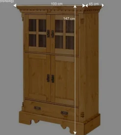 Landhaus Highboard & zwei Regale - Fausanda (dreiteilig)