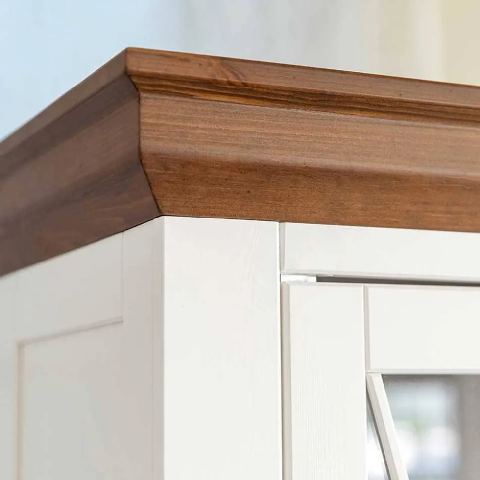 Landhaus Highboard aus Kiefer zweifarbig - Zalya