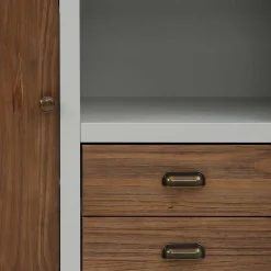 Landhaus Highboard in Holz Braun und Grau - Veproma
