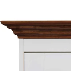 Landhaus Highboard in Weiß und Nussbaum Braun - Manipur