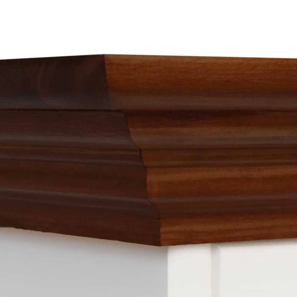 Landhaus Highboard in Weiß und Nussbaum Braun - Manipur