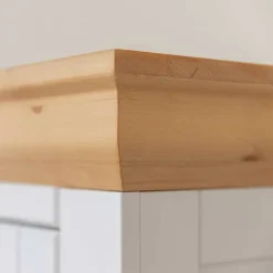 Landhaus Highboard in Weiß & Kiefer Natur - Saluts