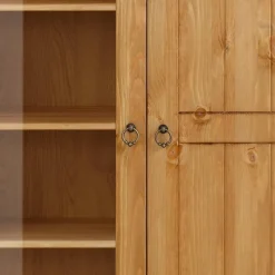 Landhaus Highboard Vitrine aus Kiefer - Goro