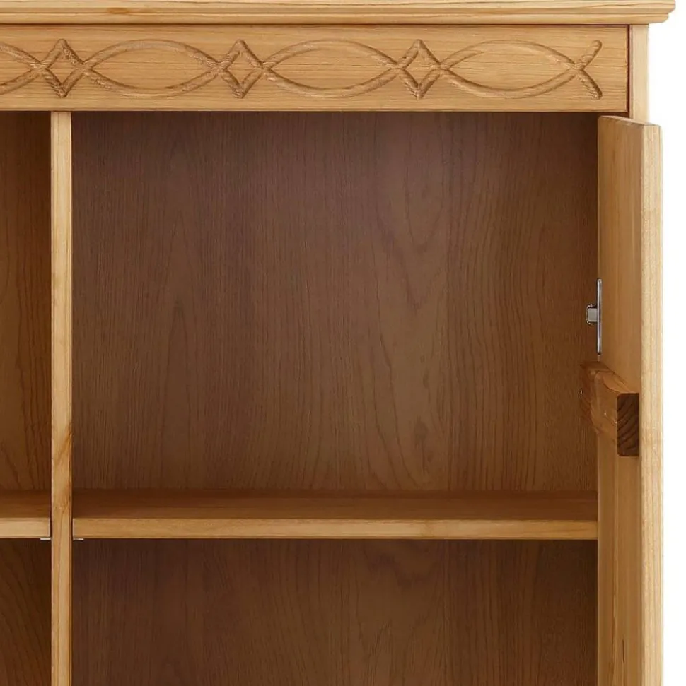 Landhaus Highboard Vitrine aus Kiefer - Goro