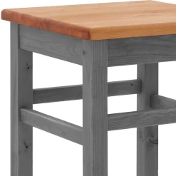 Landhaus Hochtisch und Barhocker Set - Ziamora (dreiteilig)