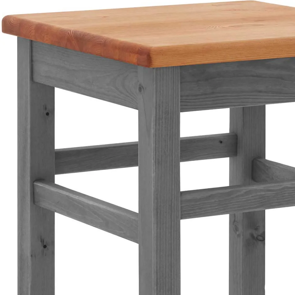 Landhaus Hochtisch und Barhocker Set - Ziamora (dreiteilig)