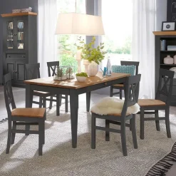 Landhaus Holz Essgruppe in Grau - Ustricia (siebenteilig)