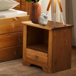 Landhaus Holzbett & Nachttische - Imressa (dreiteilig)