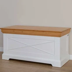 Landhaus Holztruhe aus Kiefer Massivholz - Saluts