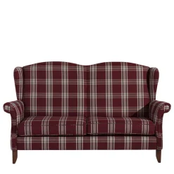 Landhaus Küchensofa in Rot mit Kariert Muster - Matieu