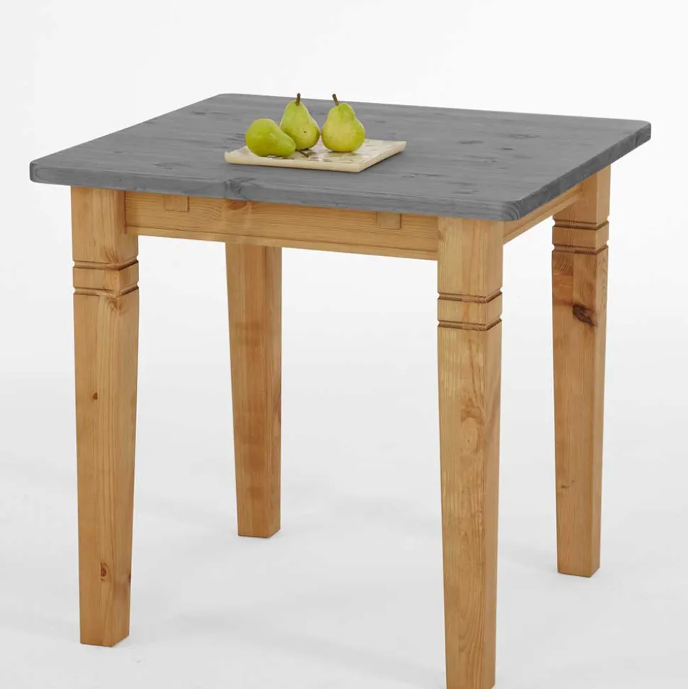 Landhaus Küchentisch in Grau & Kiefer Lauge - Viensta