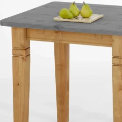 Landhaus Küchentisch in Grau & Kiefer Lauge - Viensta
