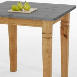 Landhaus Küchentisch in Grau & Kiefer Lauge - Viensta