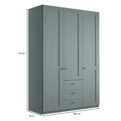 Landhaus Kleiderschrank in Graugrün - Rajavo