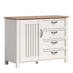 Landhaus Kombi-Kommode in Weiß - Malvissa