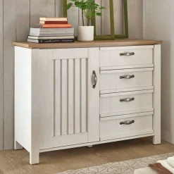 Landhaus Kombi-Kommode in Weiß - Malvissa