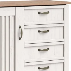 Landhaus Kombi-Kommode in Weiß - Malvissa