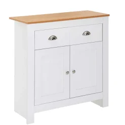 Landhaus Kommode in Weiß & Eiche Optik - Intora