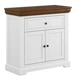 Landhaus Kommode in Weiß und Braun - Zalya