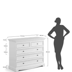 Landhaus Kommode mit fünf Schubladen - Bordona