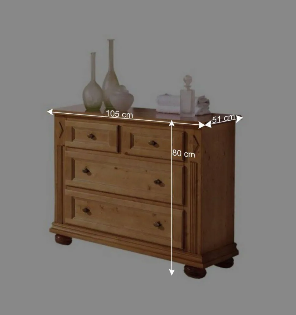 Landhaus Kommode Terezza aus Fichte Massivholz