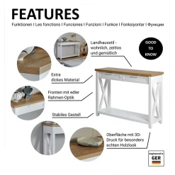 Landhaus Konsolentisch zweifarbig - Ristina