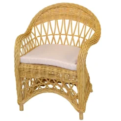 Landhaus Korbsessel in Beige Rattan - Witenga