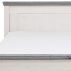 Landhaus Massivholzbett in Weiß & Grau - Mirandesca