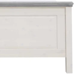 Landhaus Massivholzbett in Weiß & Grau - Mirandesca