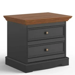 Landhaus Nachtkommode in Grau und Eiche - Witenga