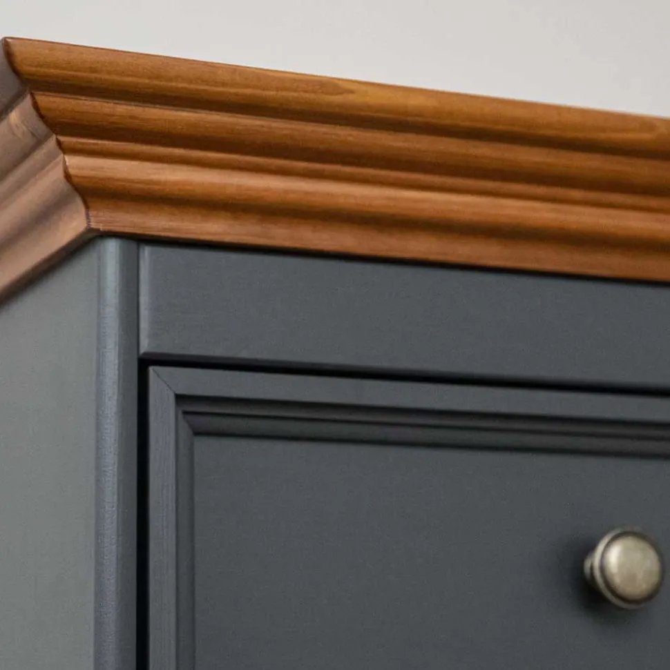 Landhaus Nachtkommode in Grau und Eiche - Witenga