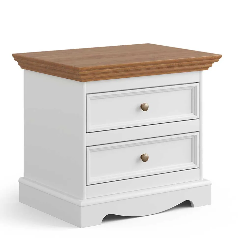 Landhaus Nachtkommode mit zwei Schubladen - Bordona