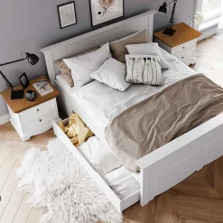 Landhaus Nachtkommode mit zwei Schubladen - Bordona