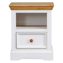 Landhaus Nachtschrank in Weiß & Eichefarben - Envicron